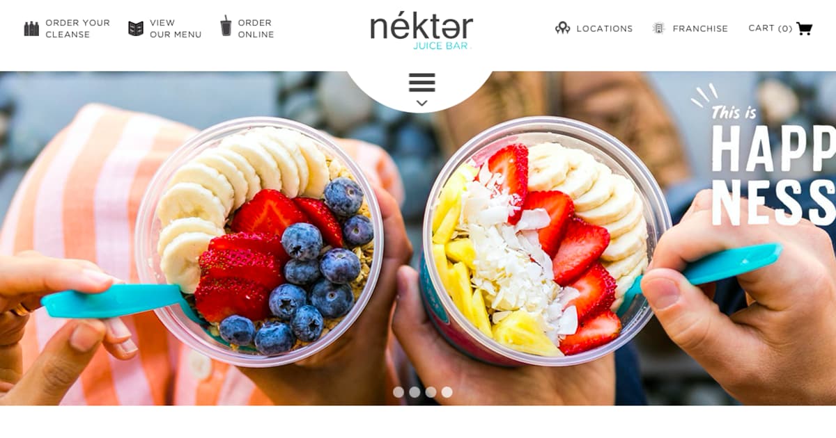 Nekter Juice Bar - a franchise that promotes a healthy lifestyle and vends juice