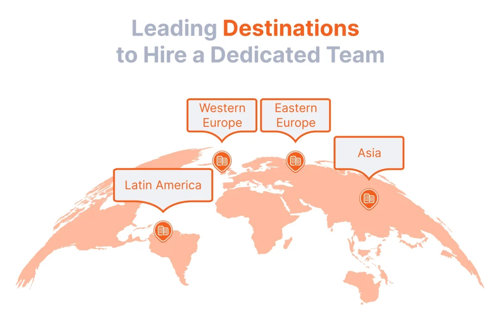Destinations to hire a dedicated development team 